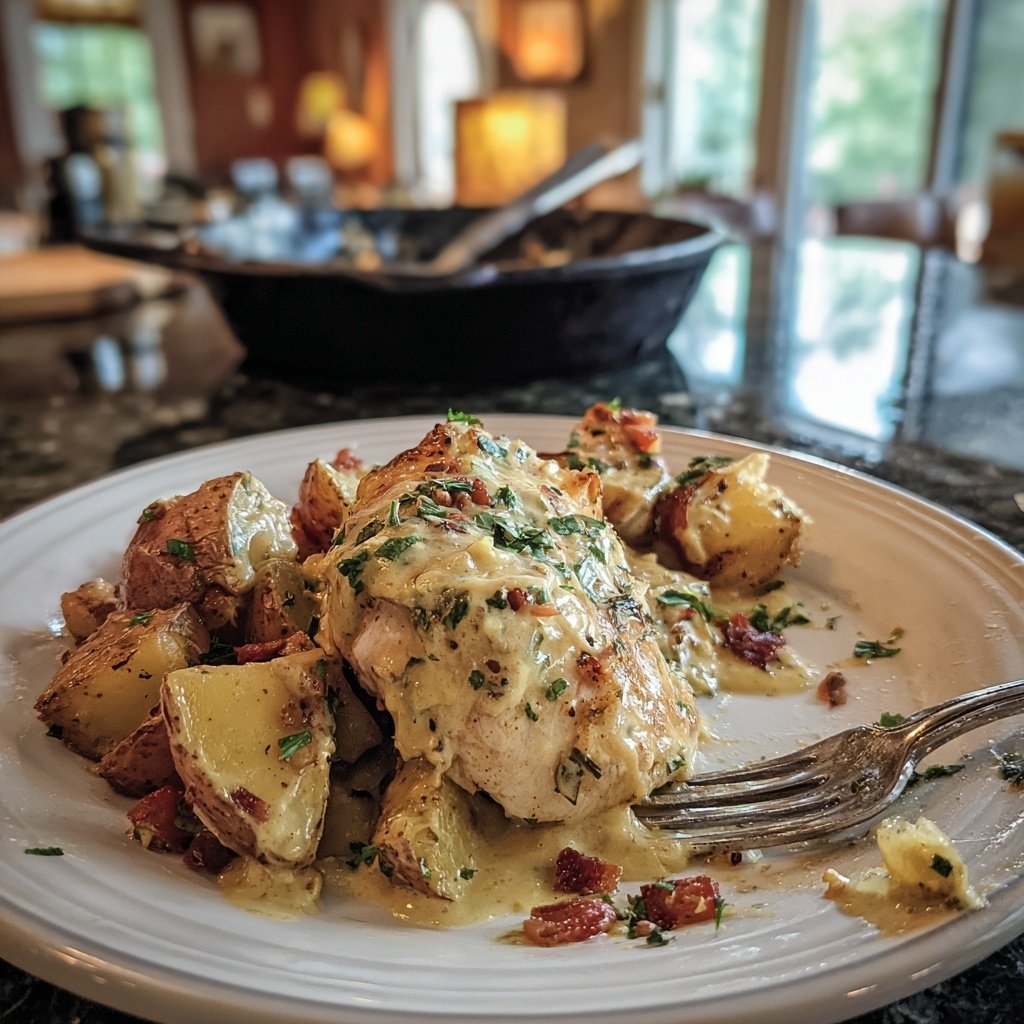 Creamy Dijon Chicken With Roasted Potatoes