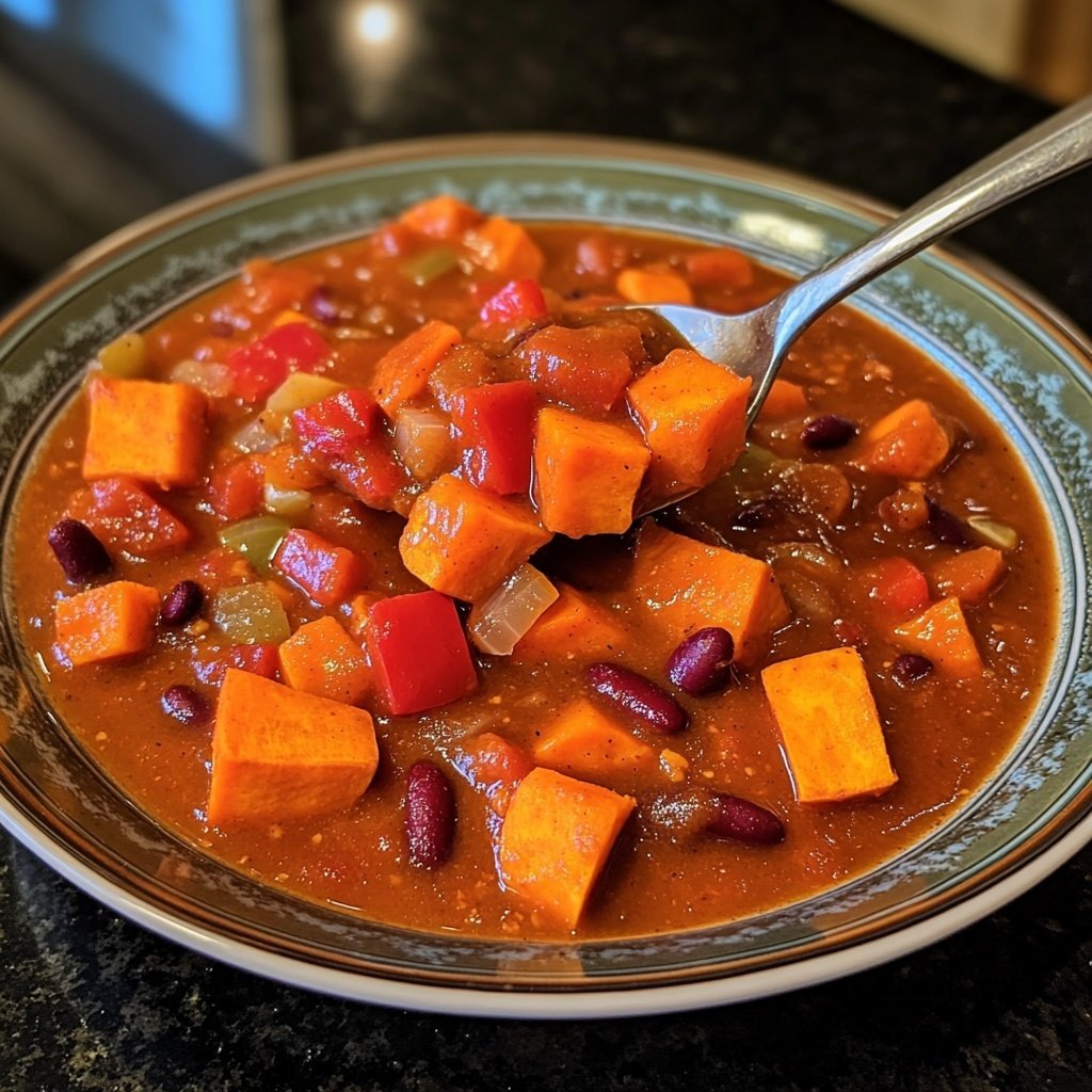 Healthy Crockpot Sweet Potato Chili
