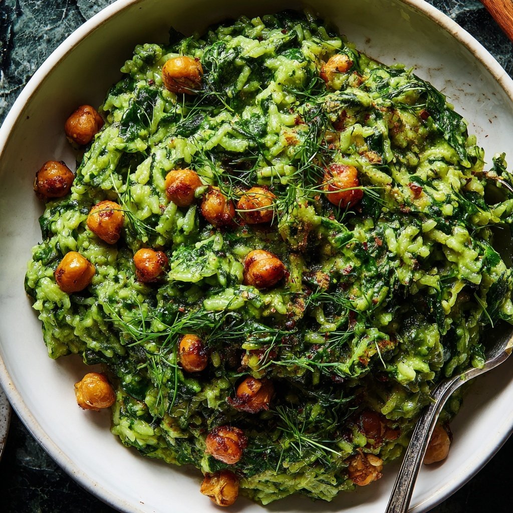 Creamy Spinach Chickpea Rice