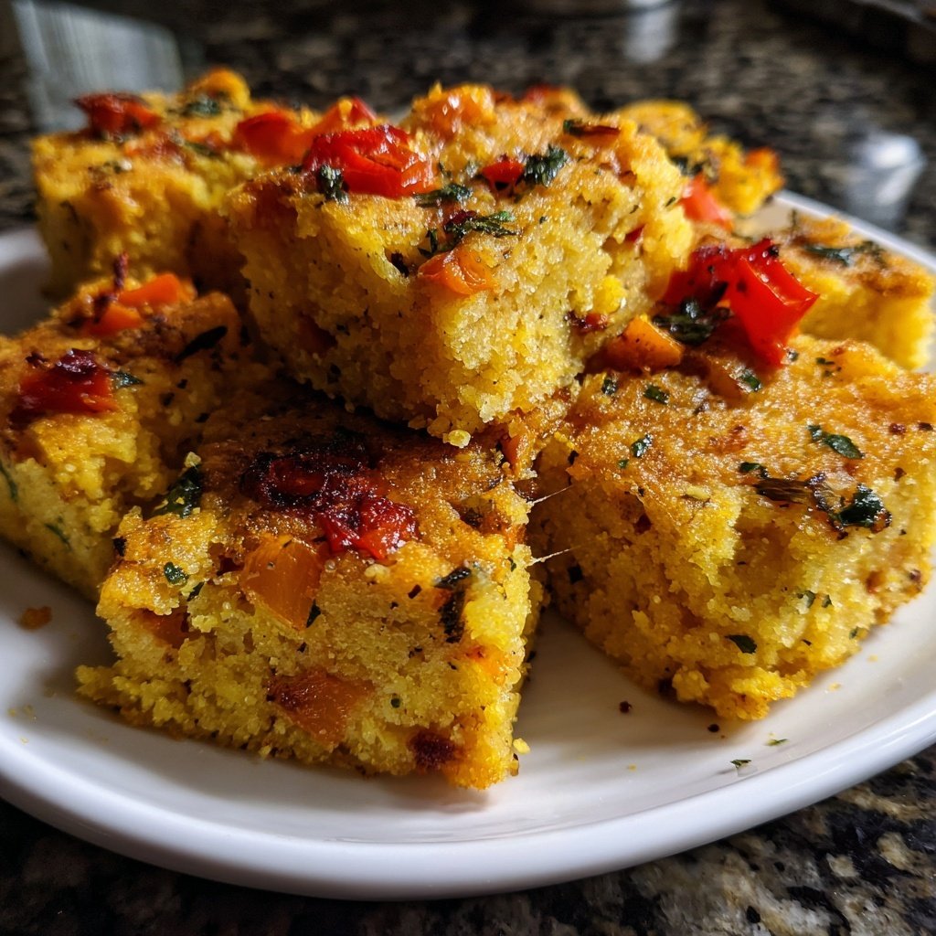 Crispy Polenta Veggie Squares