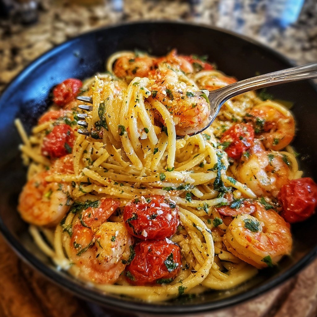 Shrimp And Tomato Cream Pasta