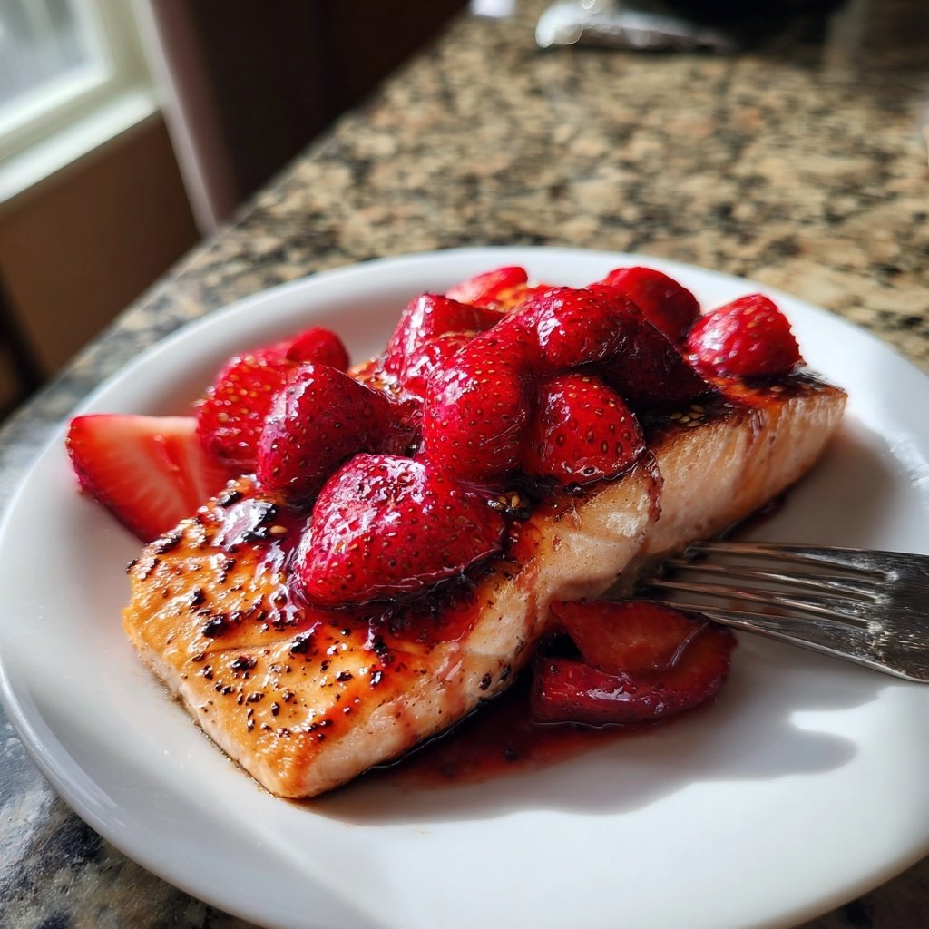 Salmon with Strawberry Balsamic Glaze
