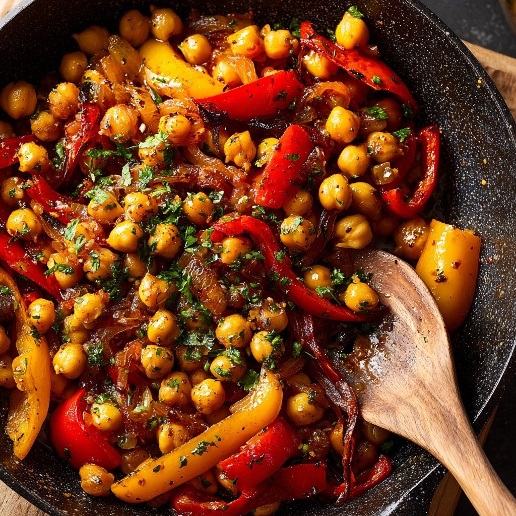 Healthy Dinner Mediterranean Chickpea Skillet