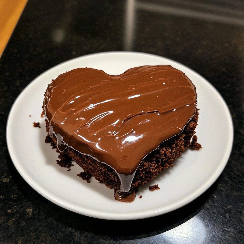 Mini Heart Cake with Chocolate Ganache