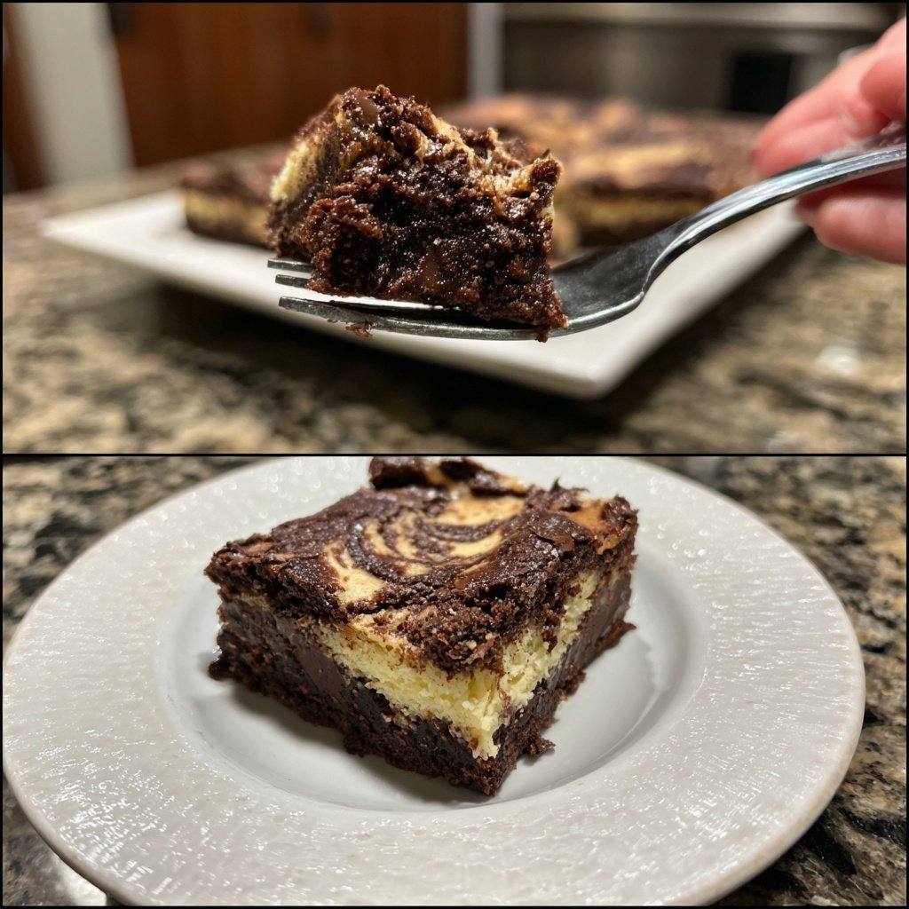 Cottage Cheese Brownies with Dark Cocoa Swirl