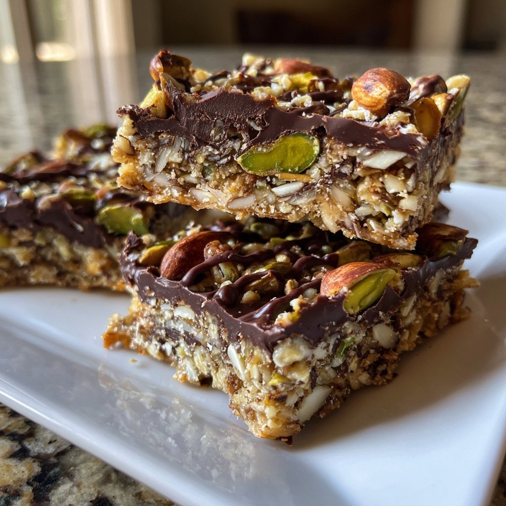 Chocolate Pistachio Coconut Snack Squares
