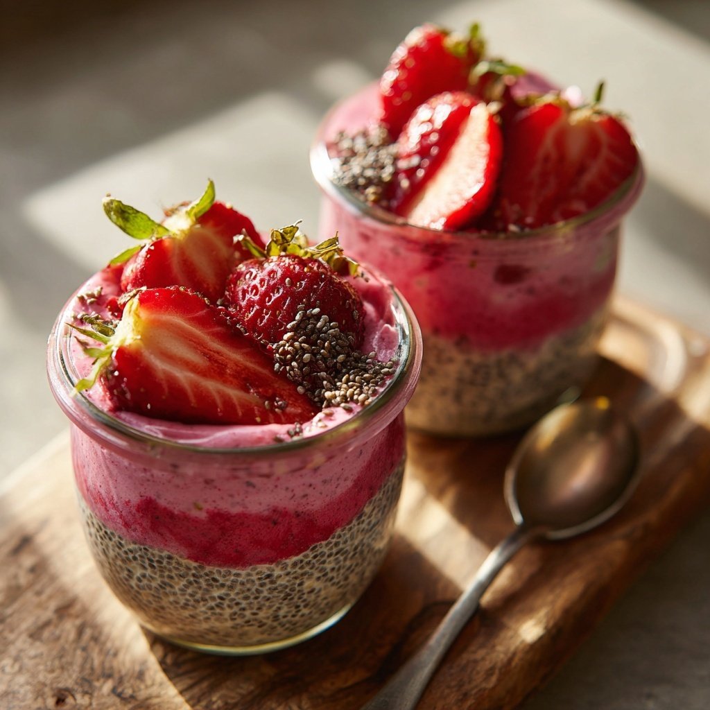 Strawberry Chia Breakfast Pots