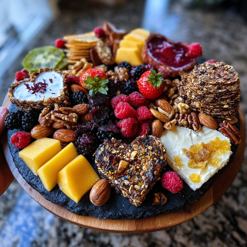 Valentines Charcuterie Board with Yogurt Dips