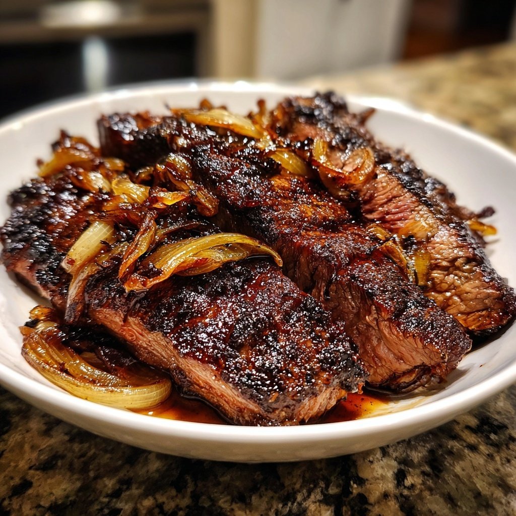 Steak with Balsamic Shallots